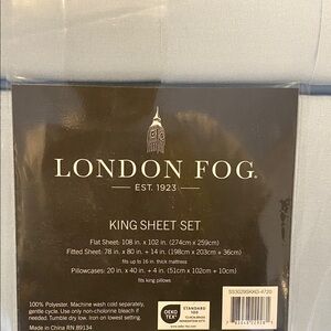 NEW London Fog Soft Blue King Sheet Set